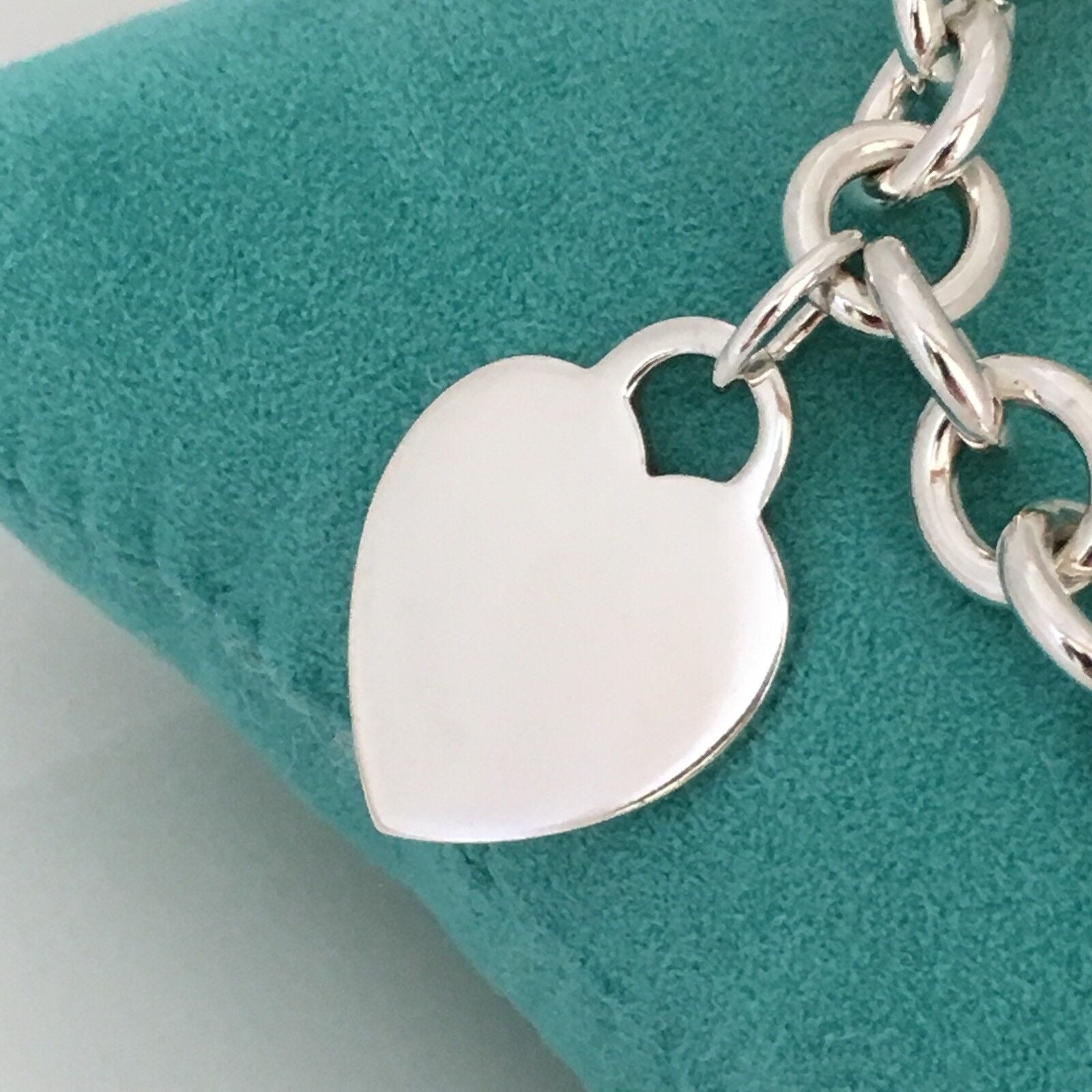 TiffanyNecklace 18" Tiffany & Co Sterling Silver Engravable Blank Heart Tag Necklace