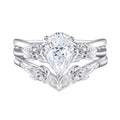 Cartier 1.5CT Moissanite Flower Teardrop Ring Set