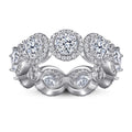 Cartier 5ct Round Halo Eternity Band Moissanite Rings