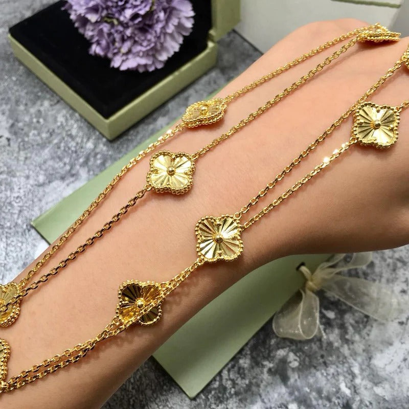 Van Cleef & Arpels necklaces 316L steel plating gold Jewelry VCA necklace two size  Jewelry
