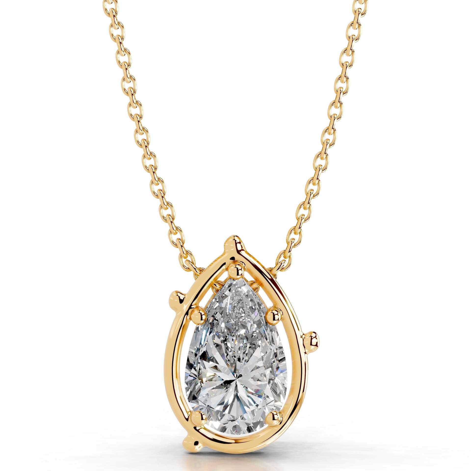 Cartier 2CT Moissanite Pendant Gold Necklace