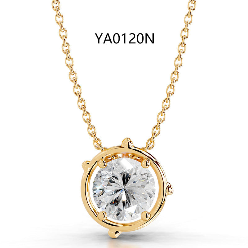 Cartier 2CT Moissanite Pendant Gold Necklace