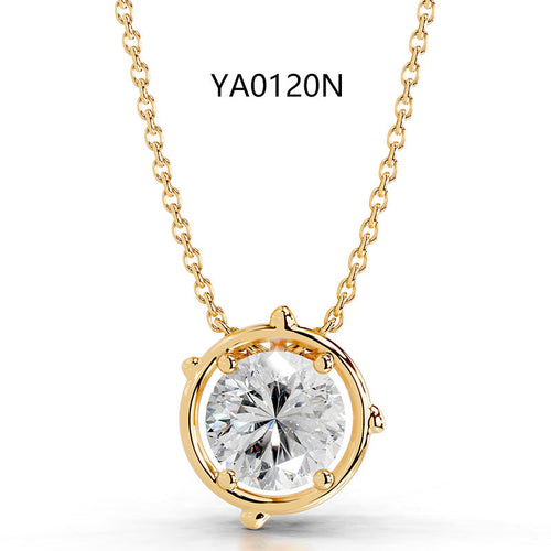 Cartier 2CT Moissanite Pendant Gold Necklace