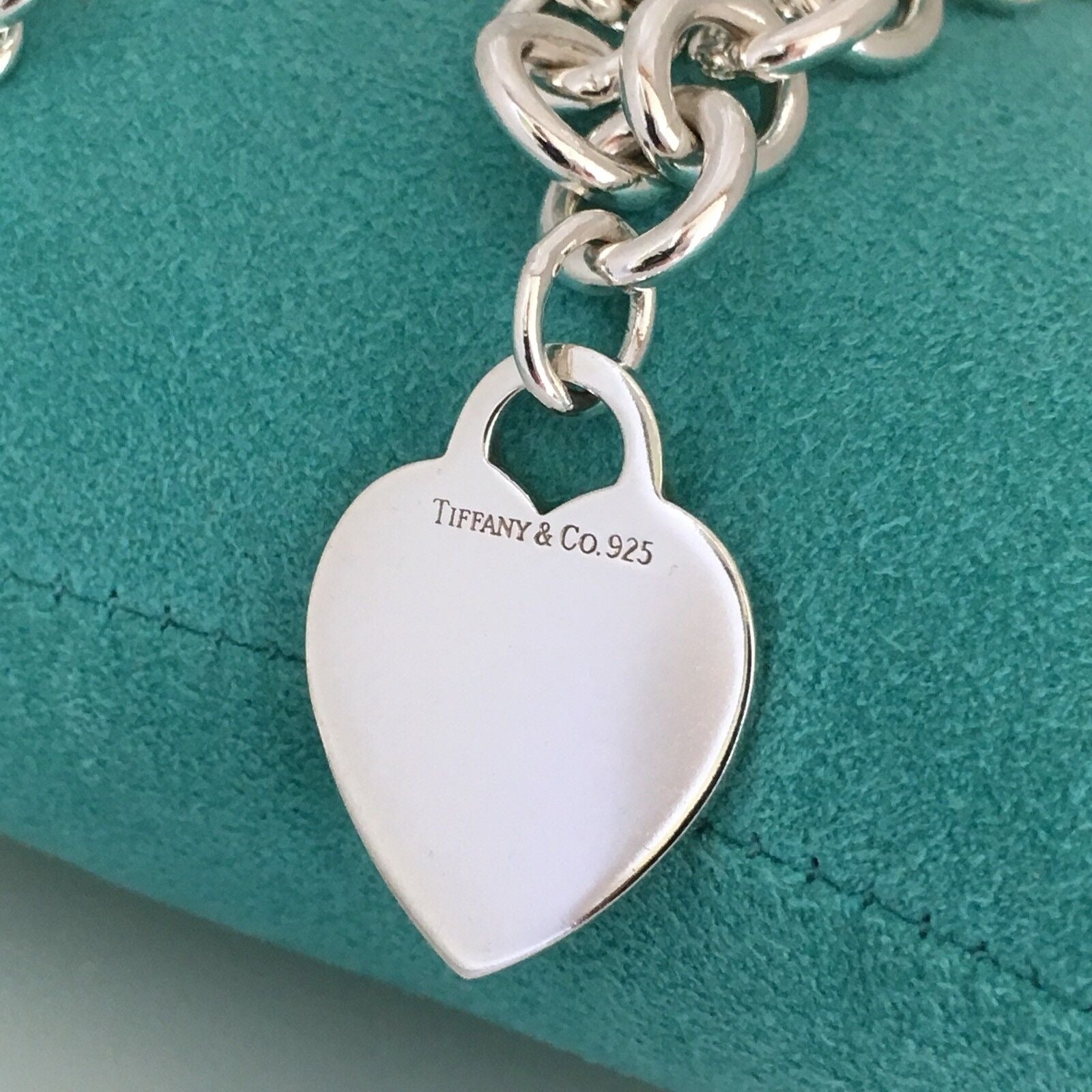 TiffanyNecklace 18" Tiffany & Co Sterling Silver Engravable Blank Heart Tag Necklace