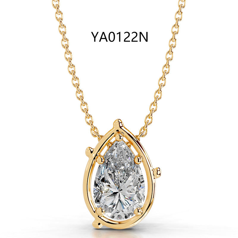 Cartier 2CT Moissanite Pendant Gold Necklace