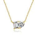 Cartier 2 Carats Sugar Cube Heart Moissanite Pendant Clavicle Chain Necklace