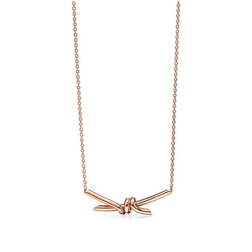 18K Tiffany Knot Pendant Diamond Necklace