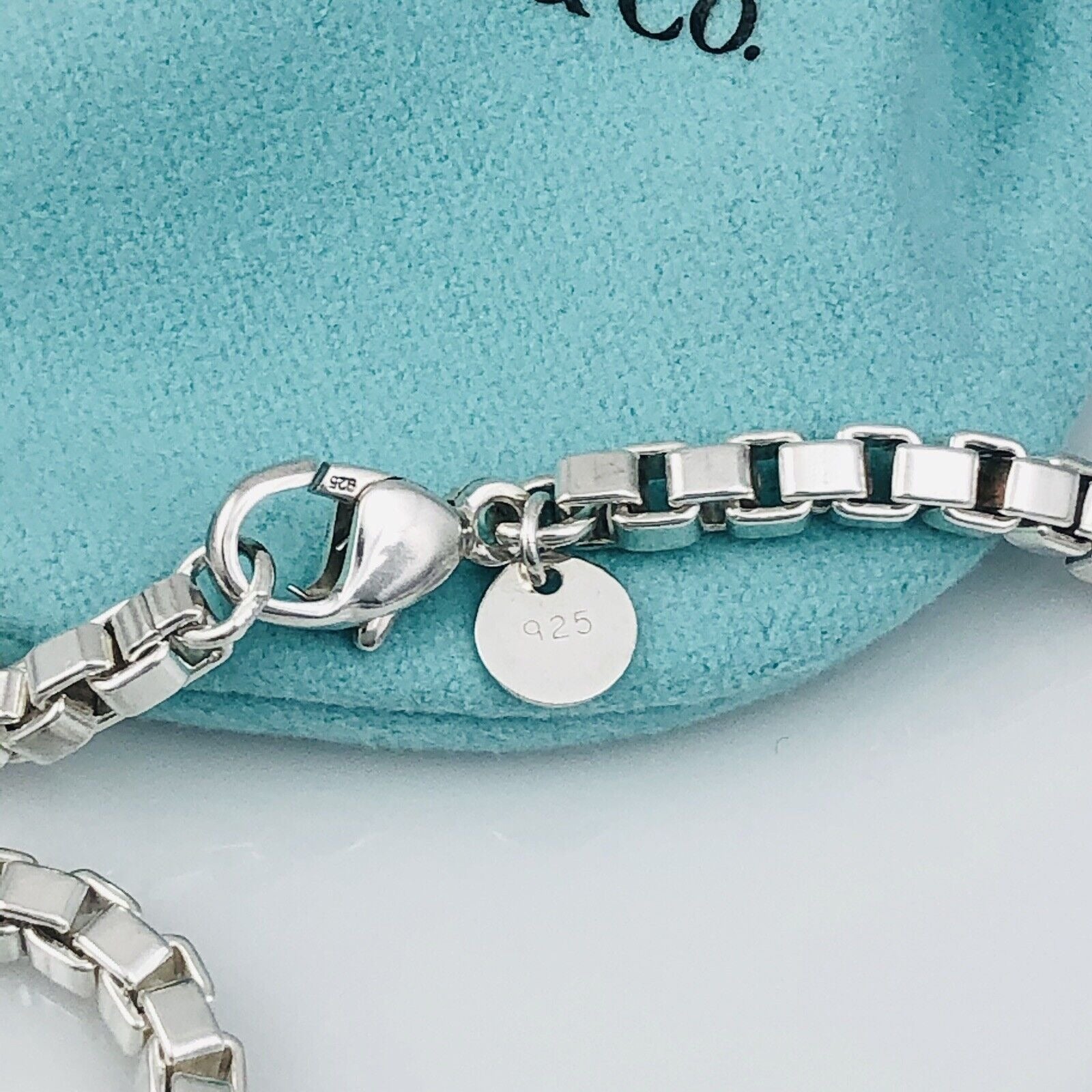 TiffanyNecklace 22” Tiffany & Co Venetian Box Link Necklace in Sterling Silver - Large Men’s Unisex