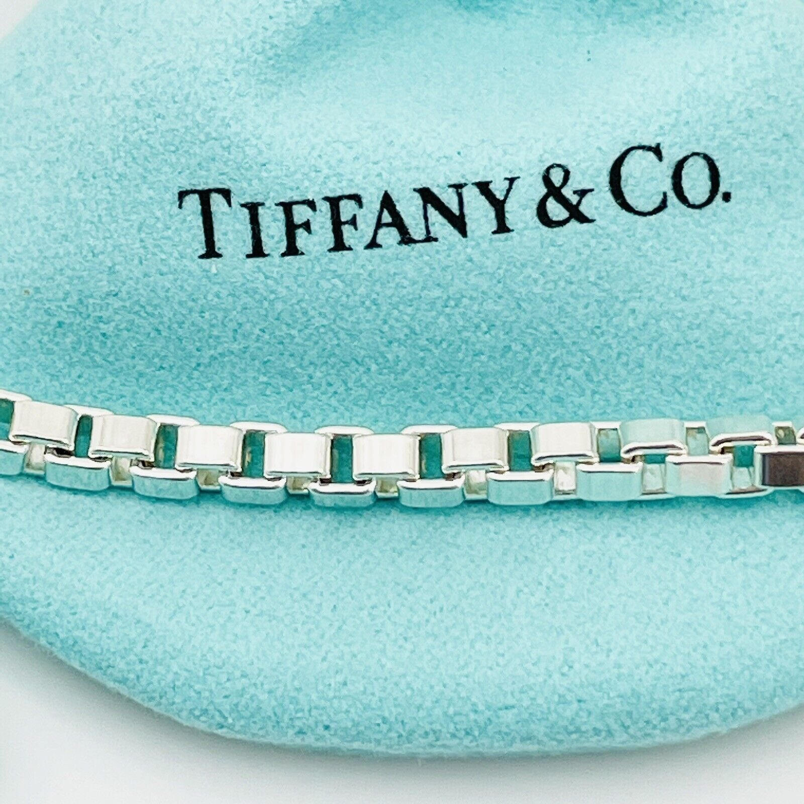 TiffanyNecklace 20” Tiffany & Co Venetian Box Link Necklace in Sterling Silver - Large Men’s Unisex