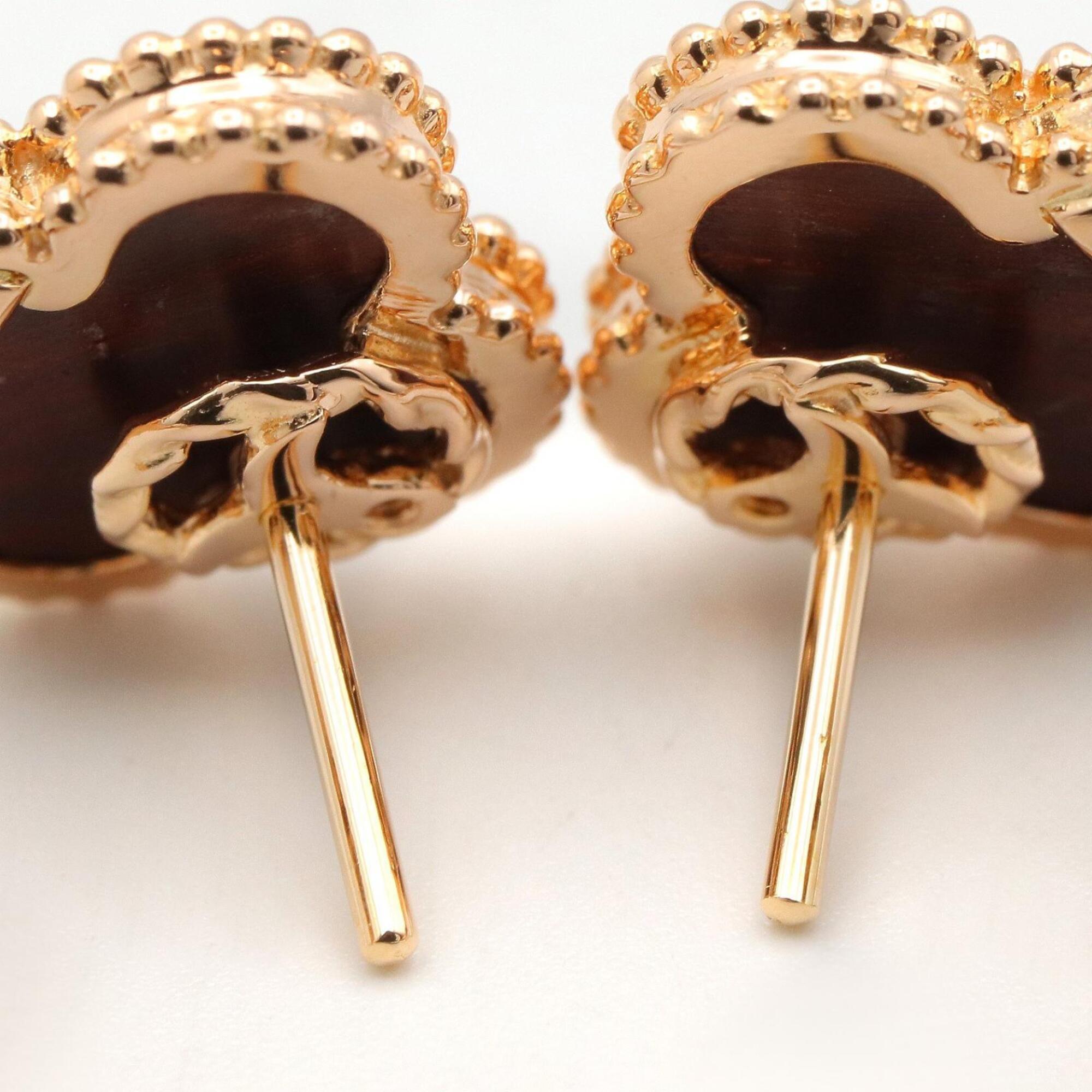 Vintage Alhambra Earrings Rose Gold and Onyx 18K Rose Gold