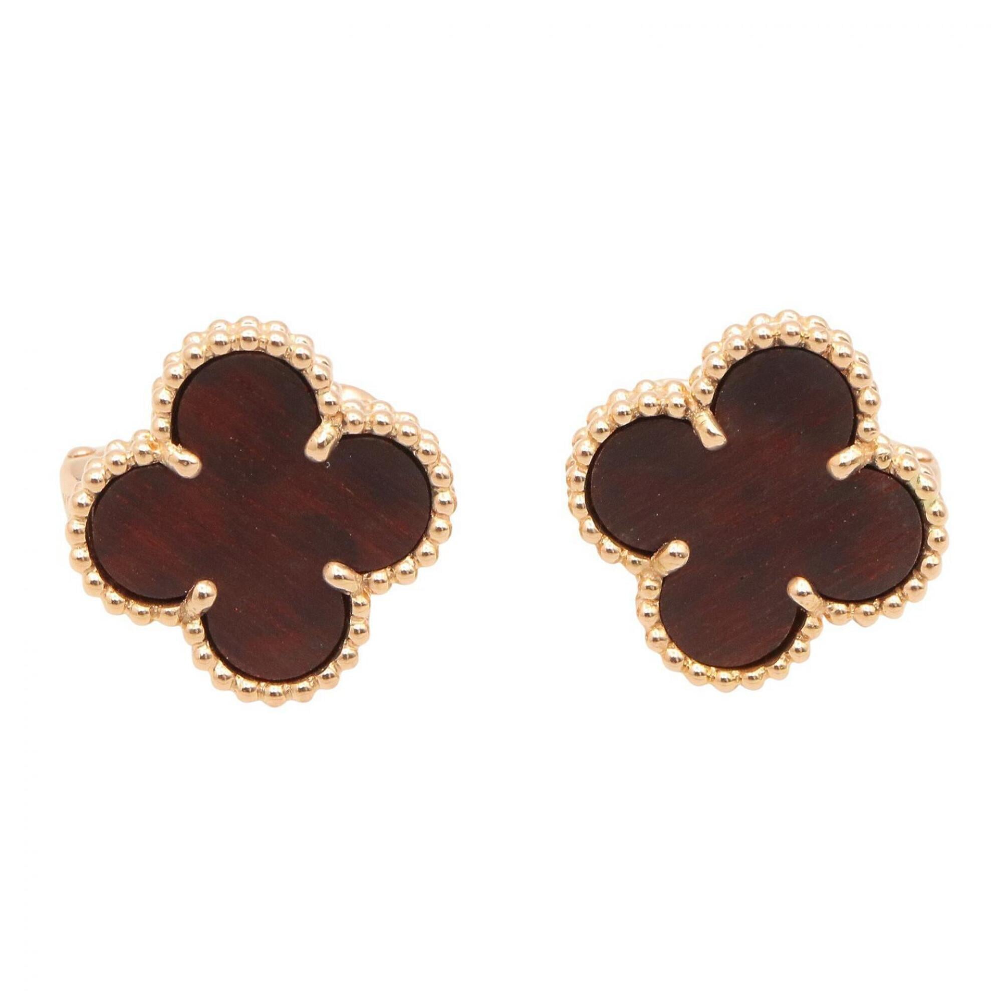 Vintage Alhambra Earrings Rose Gold and Onyx 18K Rose Gold