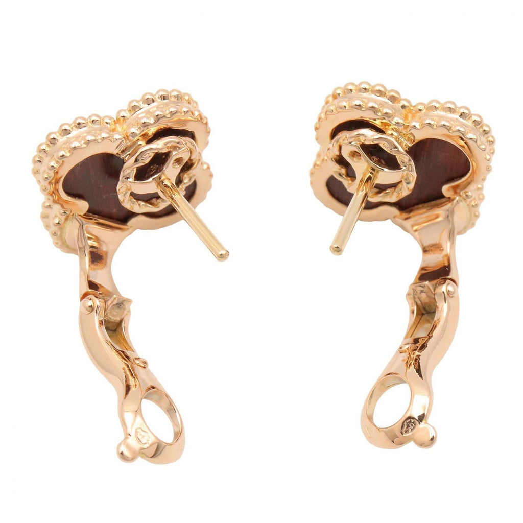 Vintage Alhambra Earrings Rose Gold and Onyx 18K Rose Gold