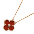 Vintage Alhambra Pendant Necklace Rose Gold and Tiger's Eye
