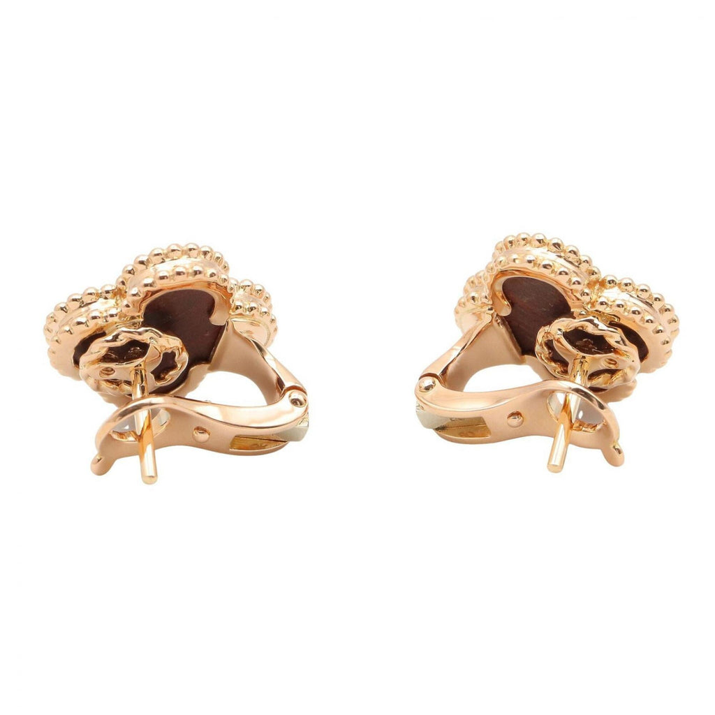 Vintage Alhambra Earrings Rose Gold and Onyx 18K Rose Gold