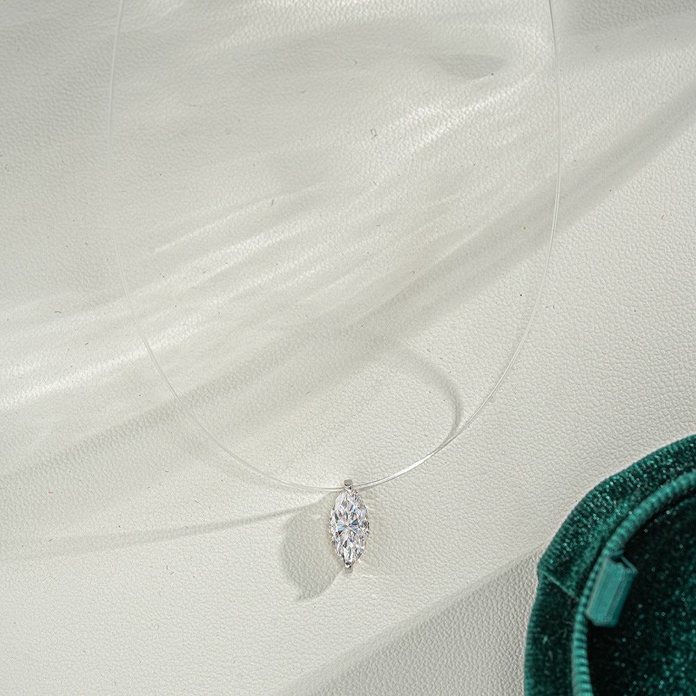 Cartier 1 Carat Marquise-Shaped Mermaid Tears Moissanite Pendant Necklace