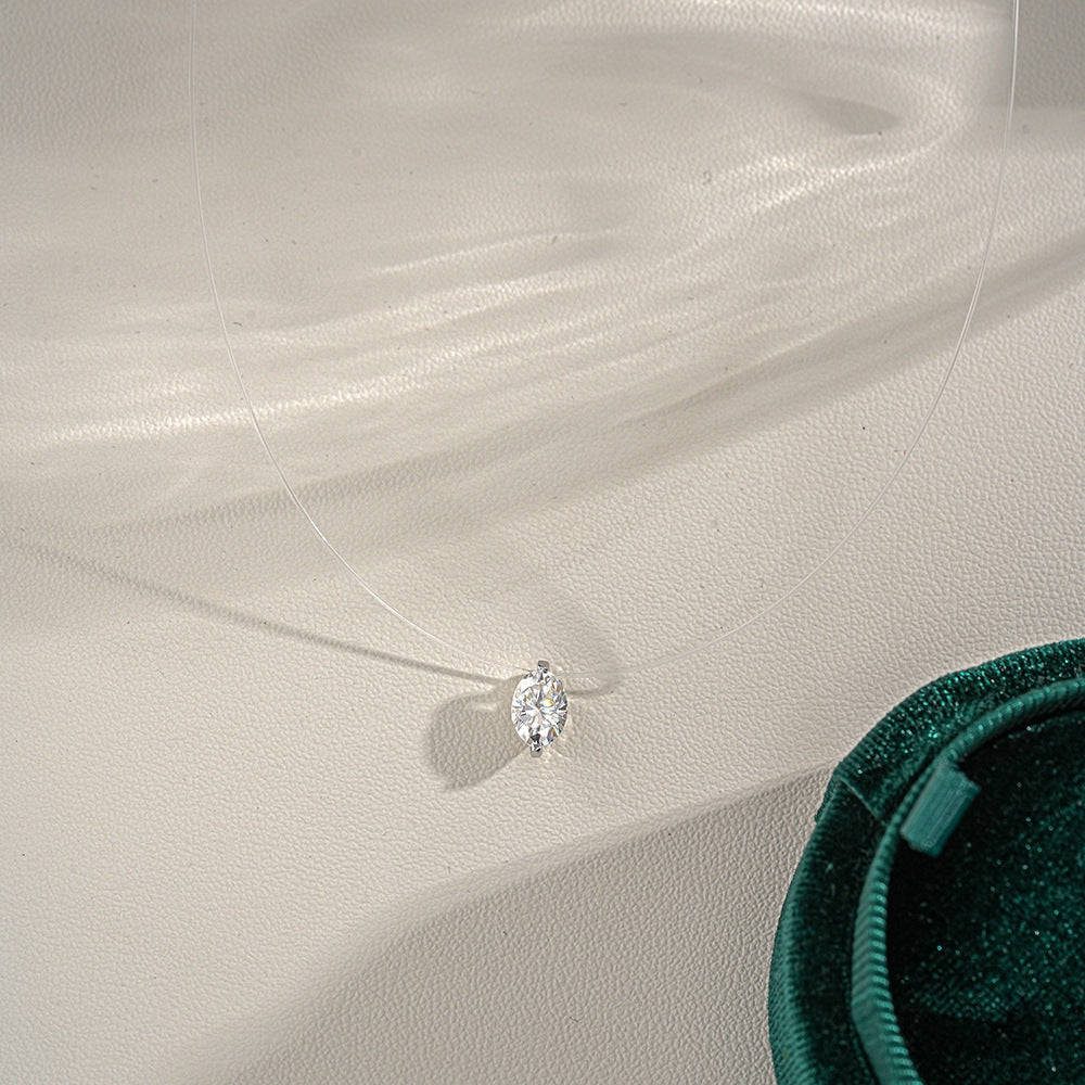 Cartier 1 Carat Round-Marquise Moissanite Mermaid Tears Pendant Necklace