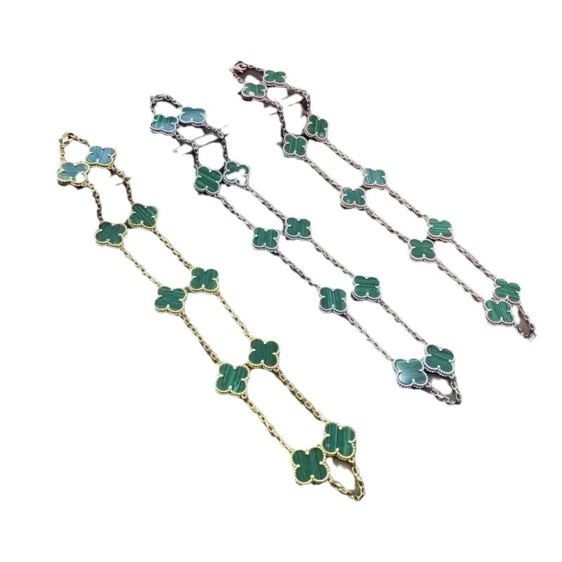 Van Cleef & Arpels High Version Clover Ten Flower Necklace Thick Plated Necklace Jewelry