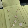 Van Cleef & Arpels  New women's full diamond six flower necklace jewelry