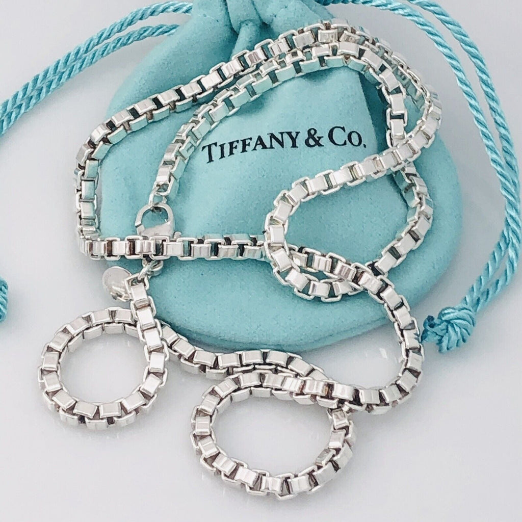 TiffanyNecklace 22” Tiffany & Co Venetian Box Link Necklace in Sterling Silver - Large Men’s Unisex