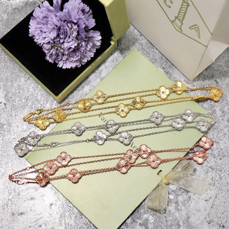 Van Cleef & Arpels necklaces 316L steel plating gold Jewelry VCA necklace two size  Jewelry