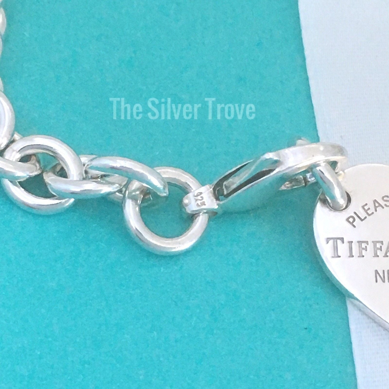 TiffanyNecklace15.5" Please Return To Tiffany & Co Center Heart Tag Silver Choker Necklace