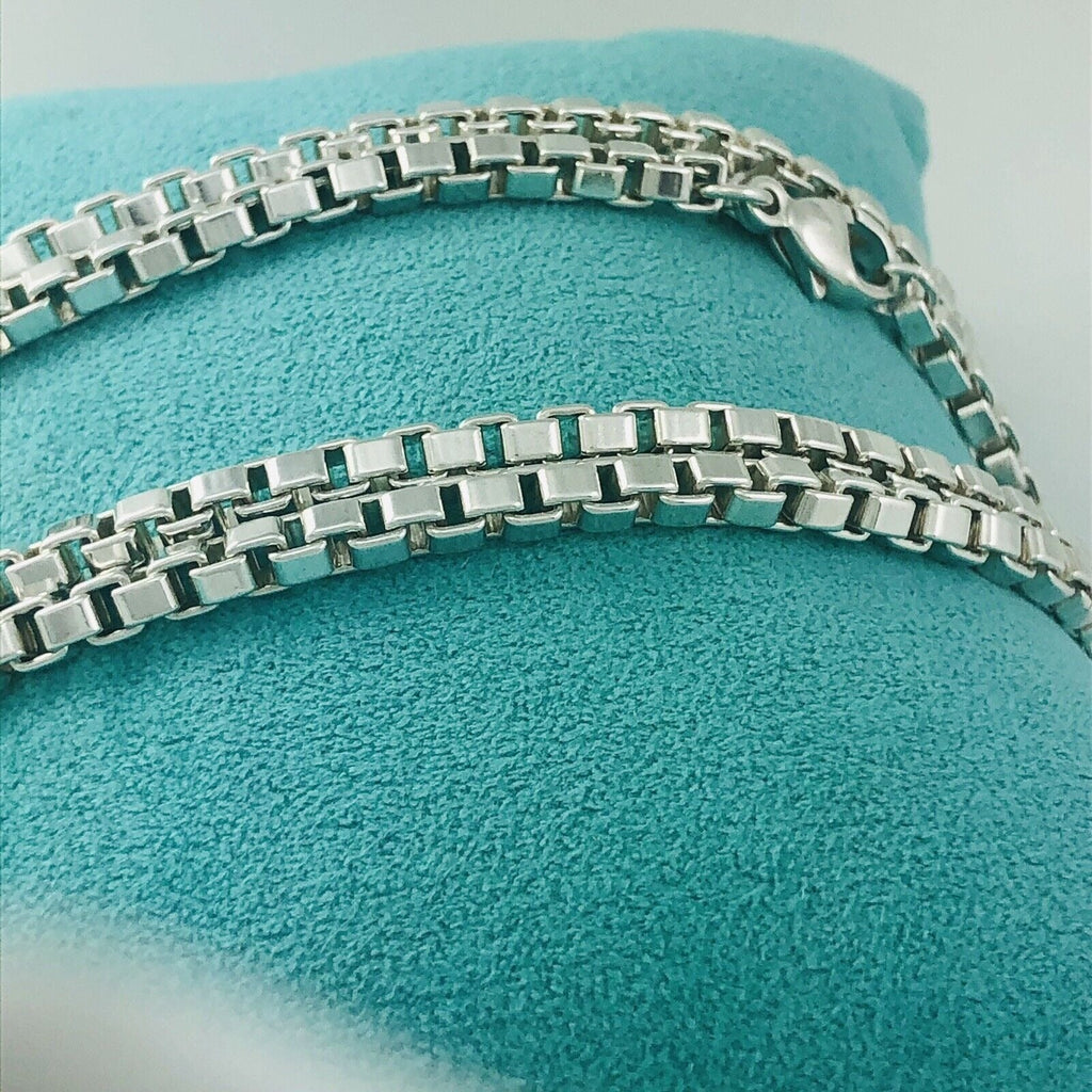 TiffanyNecklace 24" Tiffany & Co Venetian Box Link Necklace in Sterling Silver - Large Men’s Unisex