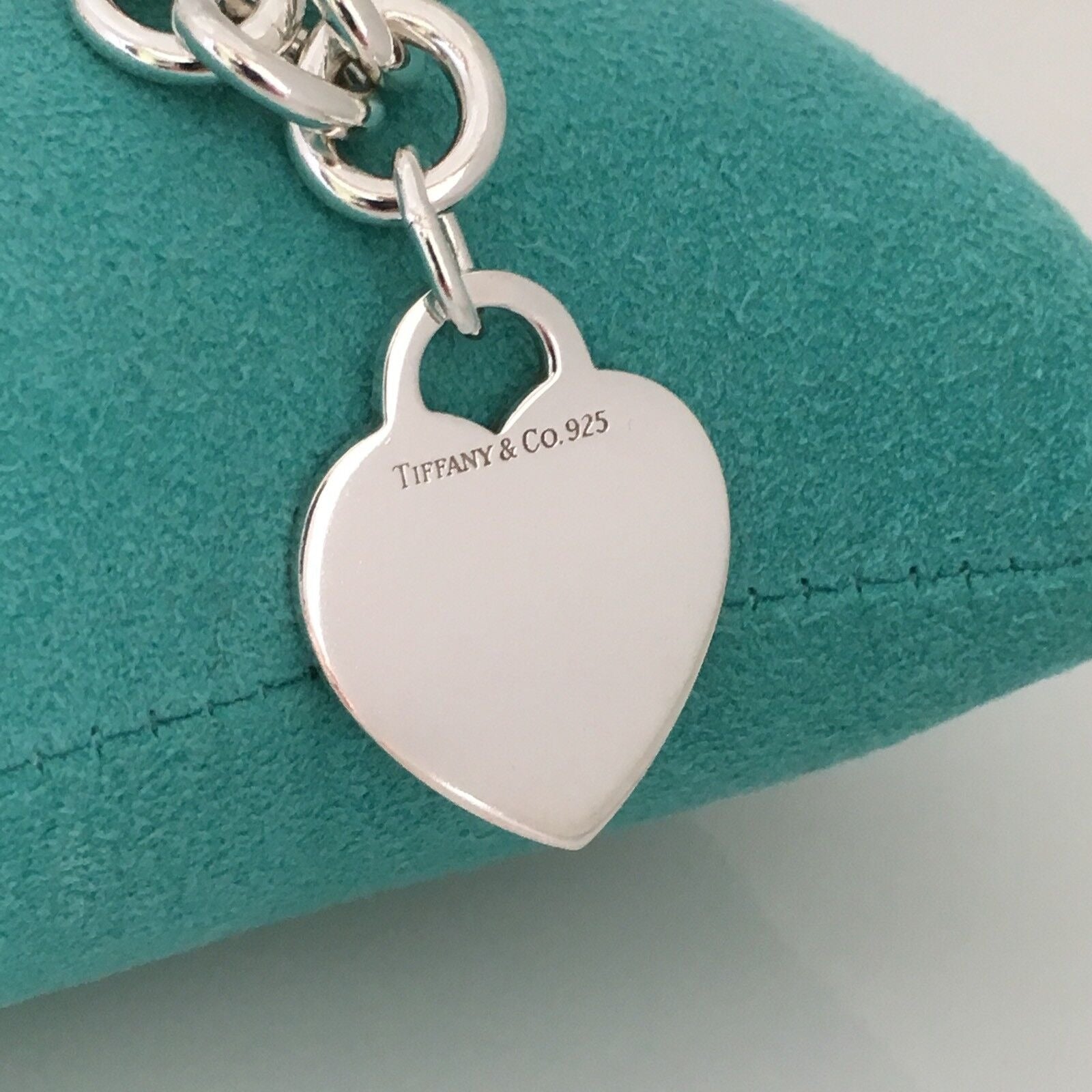 TiffanyNecklace 18" Tiffany & Co Sterling Silver Engravable Blank Heart Tag Necklace