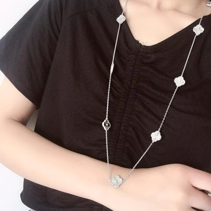 Van Cleef & Arpels necklaces 316L steel plating gold Jewelry VCA necklace two size  Jewelry