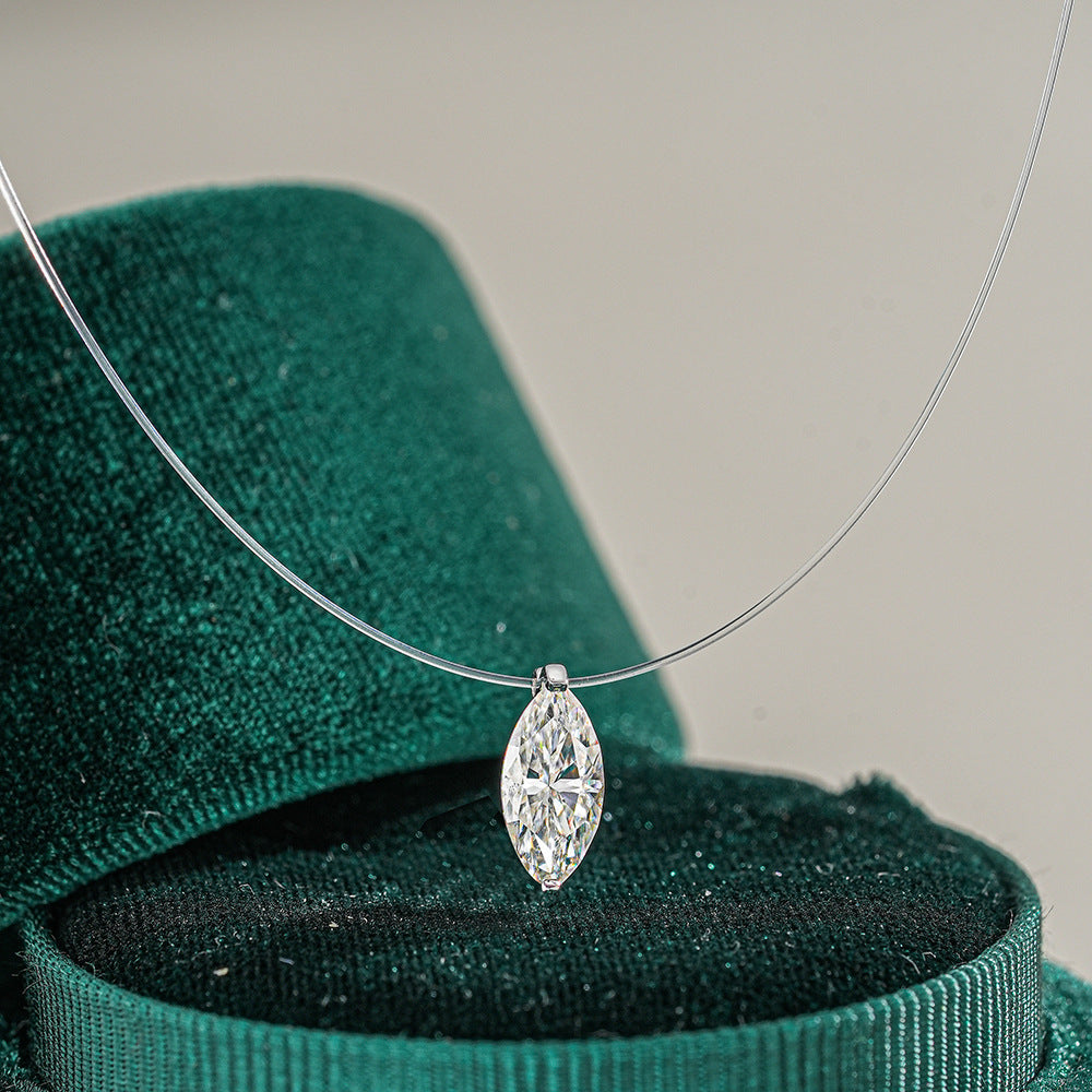 Cartier 1 Carat Marquise-Shaped Mermaid Tears Moissanite Pendant Necklace