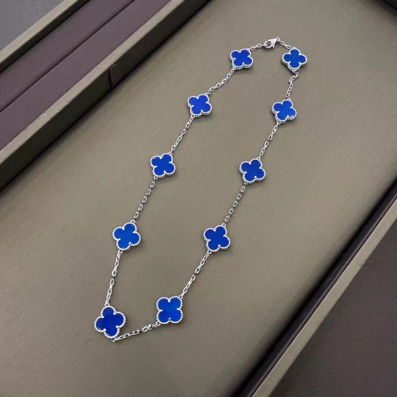 Van Cleef & Arpels High Version Clover Ten Flower Necklace Thick Plated Necklace Jewelry