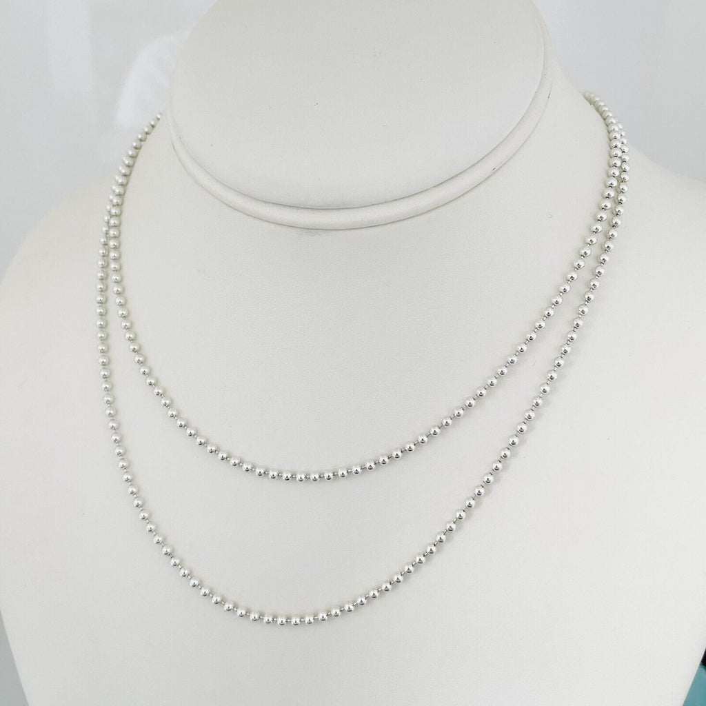 TiffanyNecklace Tiffany & Co Layered Bead Chain Necklace 34 Inches