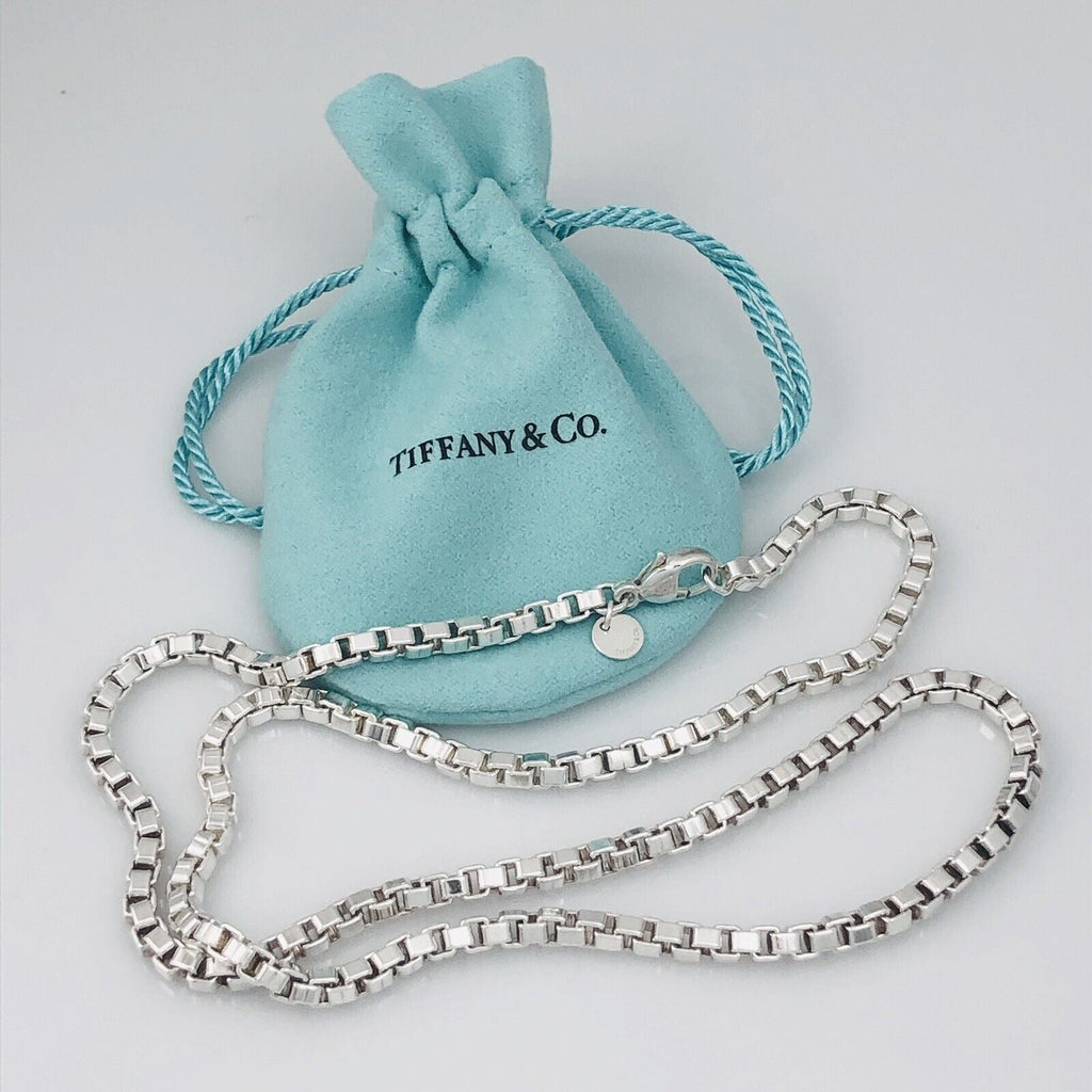 TiffanyNecklace 22” Tiffany & Co Venetian Box Link Necklace in Sterling Silver - Large Men’s Unisex