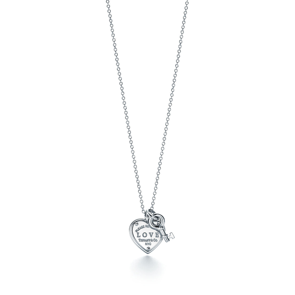 TiffanyNecklace Return to Tiffany Love Heart Tag Key Necklace in Silver