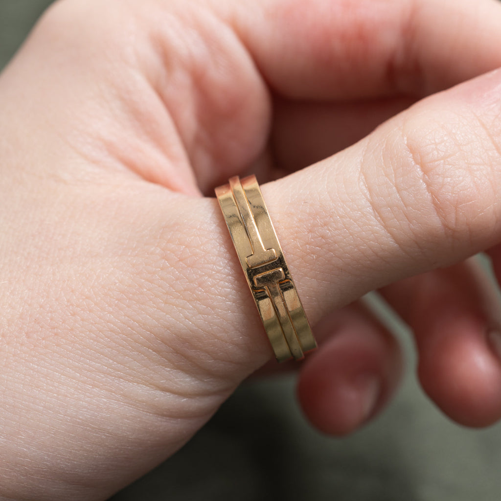 'Tiffany & Co' Tiffany Ring T Wide Ring in Yellow Gold | 5.5mm | SZ 10.5