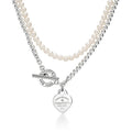 TiffanyNecklace Return to Tiffany Wrap Necklace in Silver with Pearls and a Diamond, Small