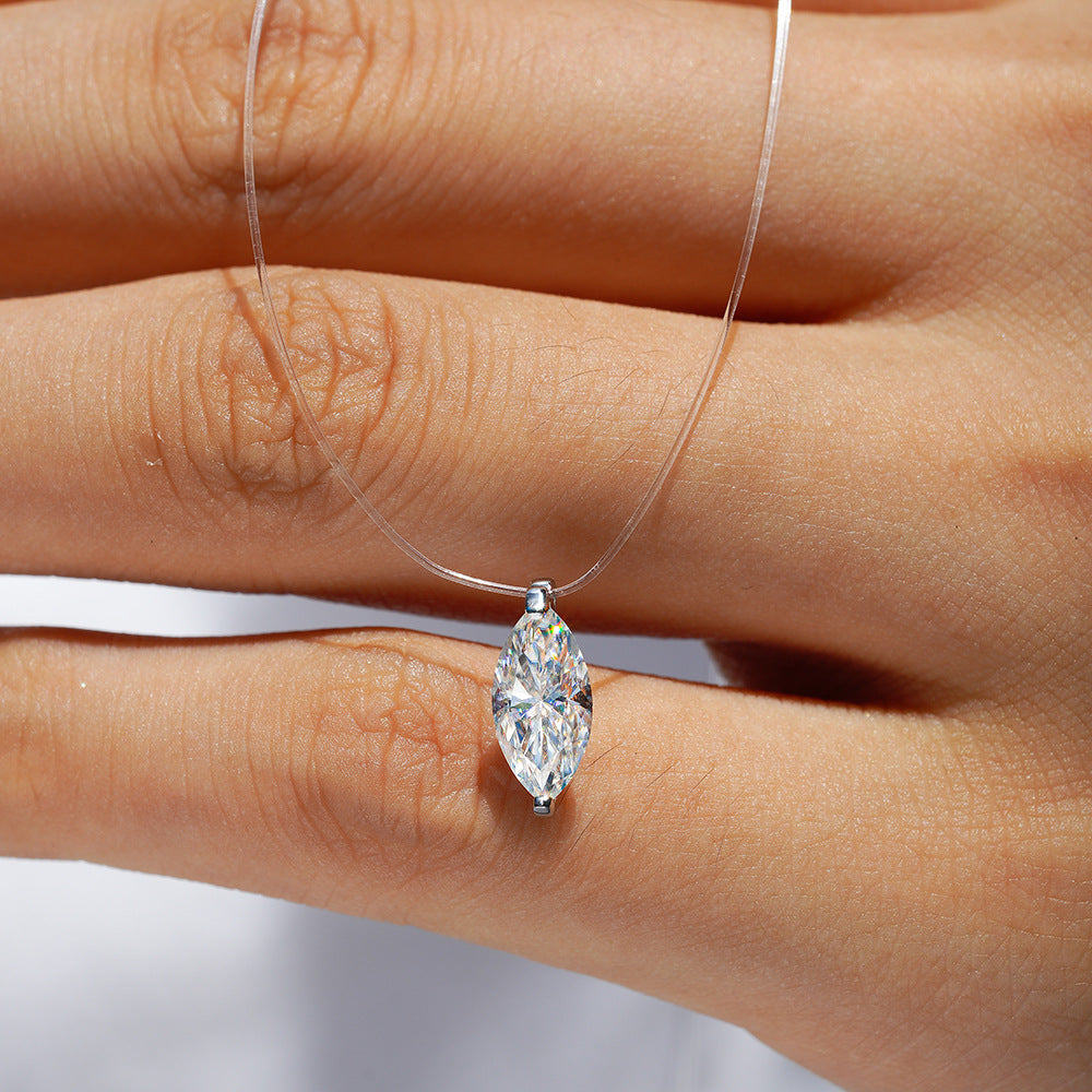 Cartier 1 Carat Marquise-Shaped Mermaid Tears Moissanite Pendant Necklace