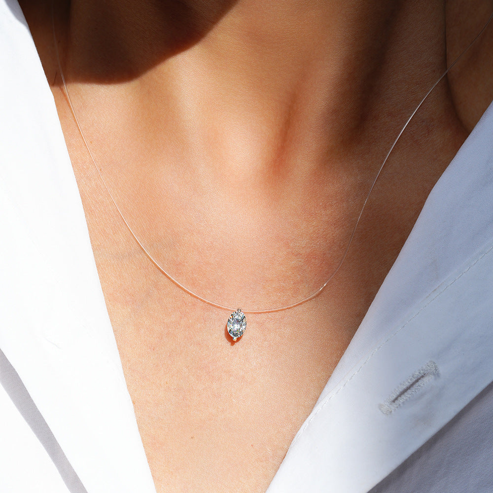 Cartier 1 Carat Round-Marquise Moissanite Mermaid Tears Pendant Necklace