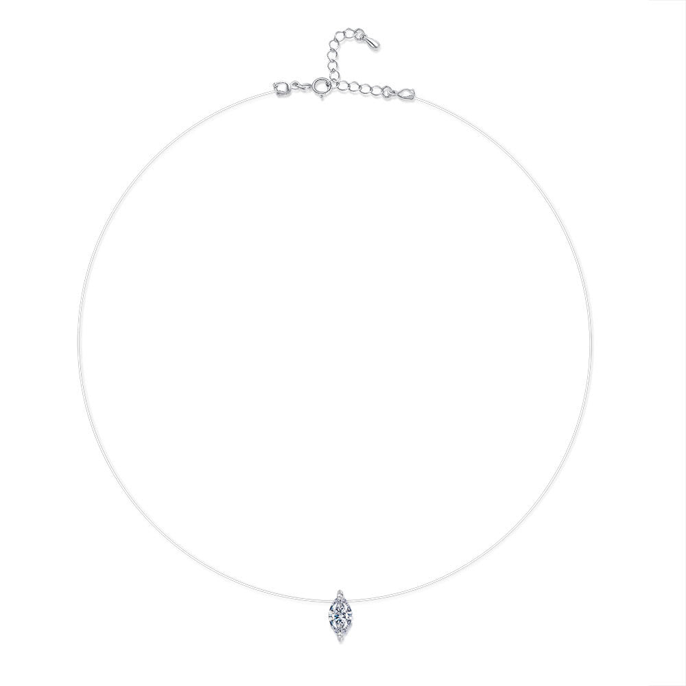 Cartier 1 Carat Marquise-Shaped Mermaid Tears Moissanite Pendant Necklace