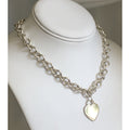 TiffanyNecklace 18" Tiffany & Co Sterling Silver Engravable Blank Heart Tag Necklace