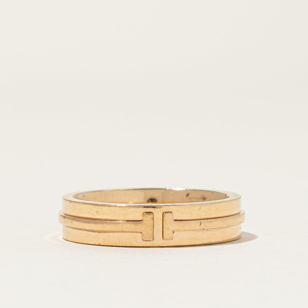 'Tiffany & Co' Tiffany Ring T Wide Ring in Yellow Gold | 5.5mm | SZ 10.5