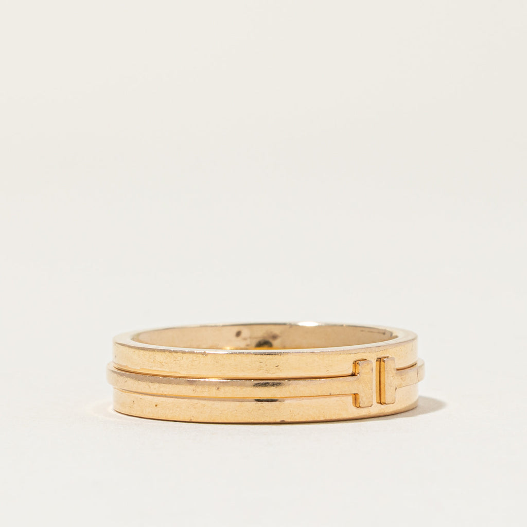 'Tiffany & Co' Tiffany Ring T Wide Ring in Yellow Gold | 5.5mm | SZ 10.5