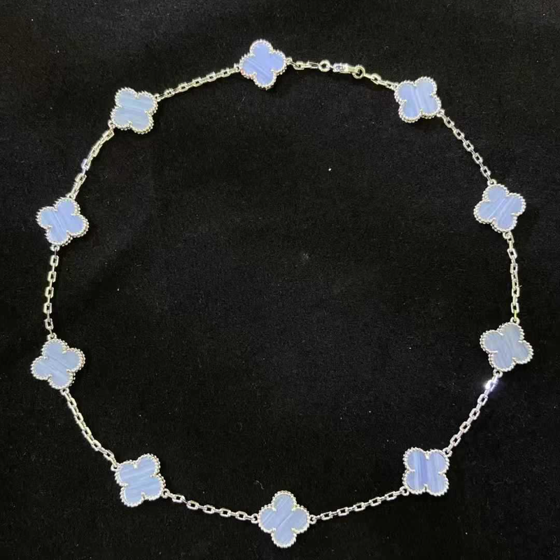 Van Cleef & Arpels High Version Clover Ten Flower Necklace Thick Plated Necklace Jewelry