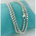 TiffanyNecklace 24" Tiffany & Co Venetian Box Link Necklace in Sterling Silver - Large Men’s Unisex