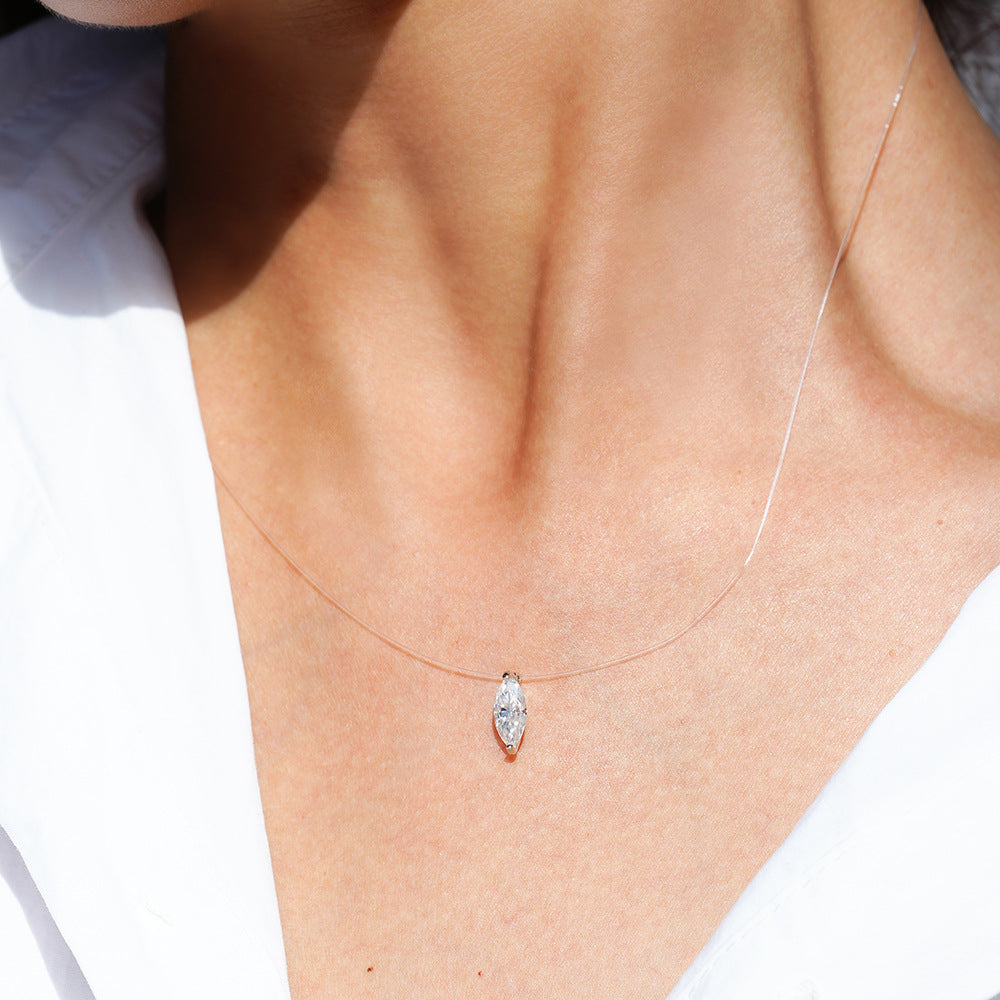 Cartier 1 Carat Marquise-Shaped Mermaid Tears Moissanite Pendant Necklace