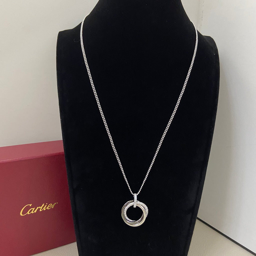 Cartier Necklace Trinity Diamond Necklace Black Silver