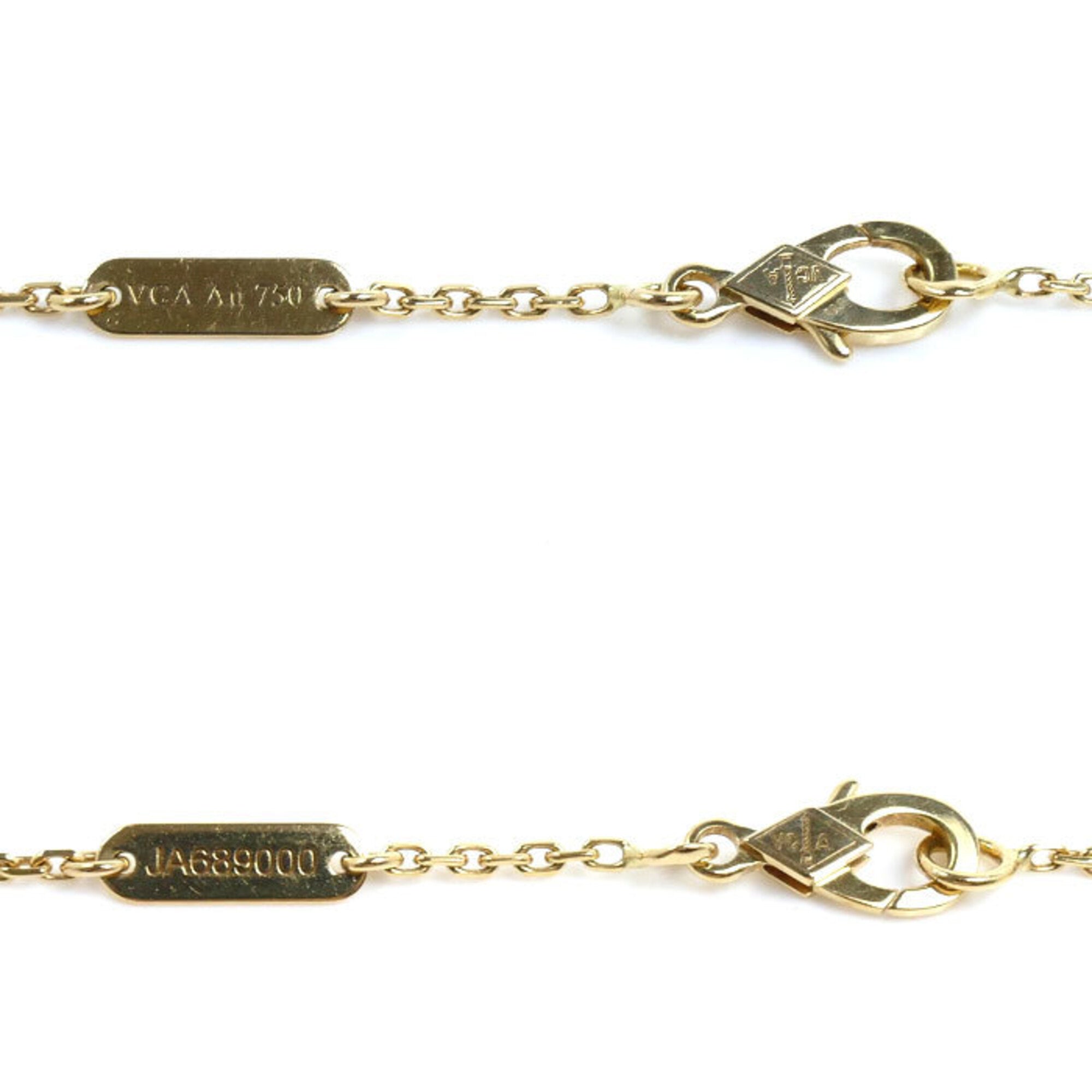 Vintage Alhambra Pendant Necklace 18K Yellow Gold and Onyx