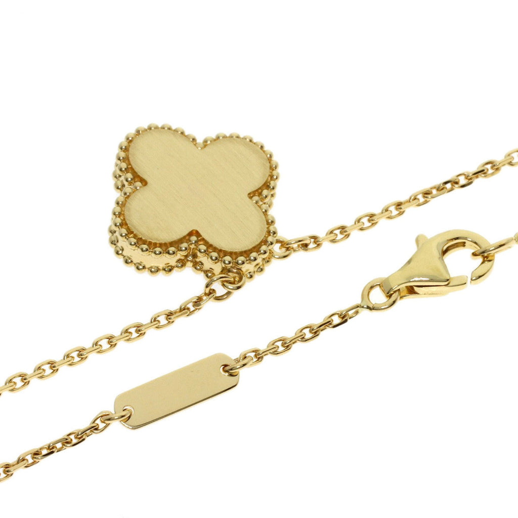 Vintage Alhambra Pendant Necklace  Yellow Gold and Lapis Lazuli