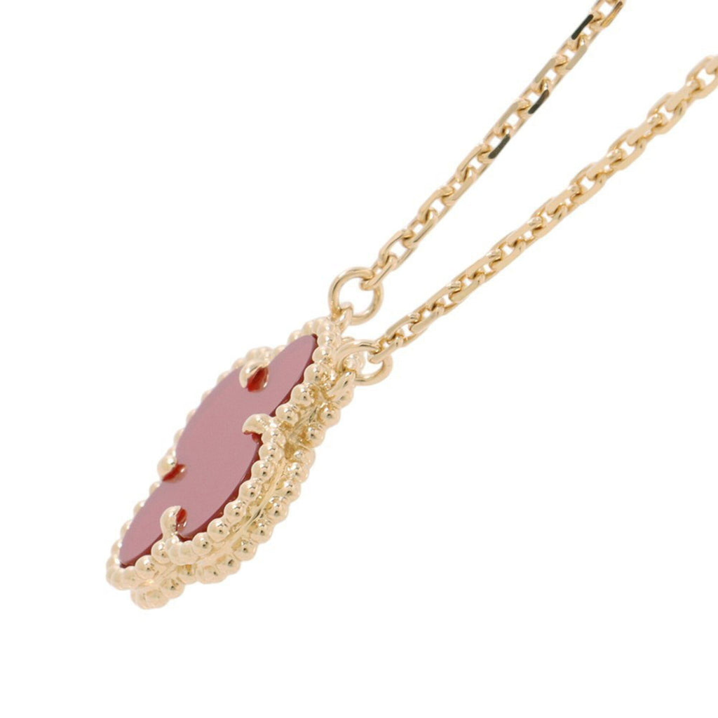 Alhambra Pendant Necklace 18K Yellow Gold and Carnelian