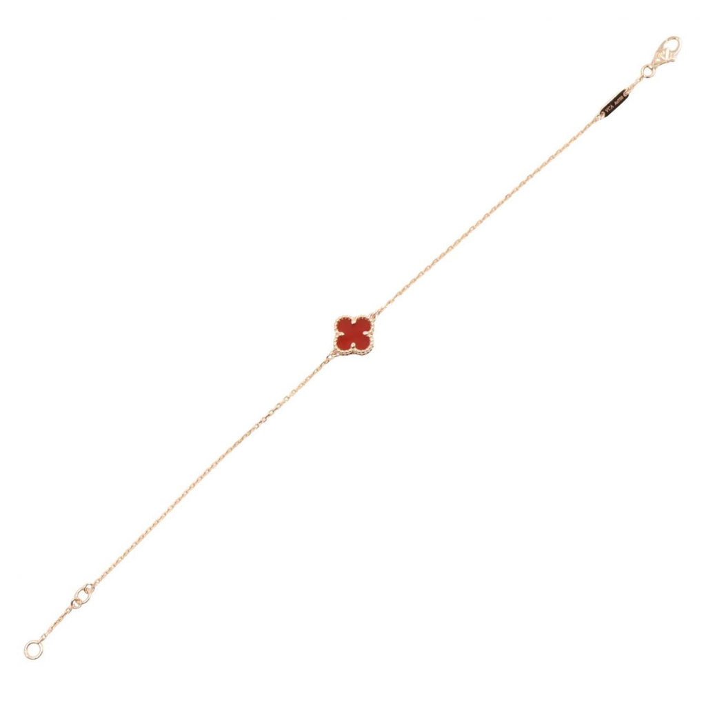 Sweet Alhambra Bracelet  Rose Gold and Carnelian