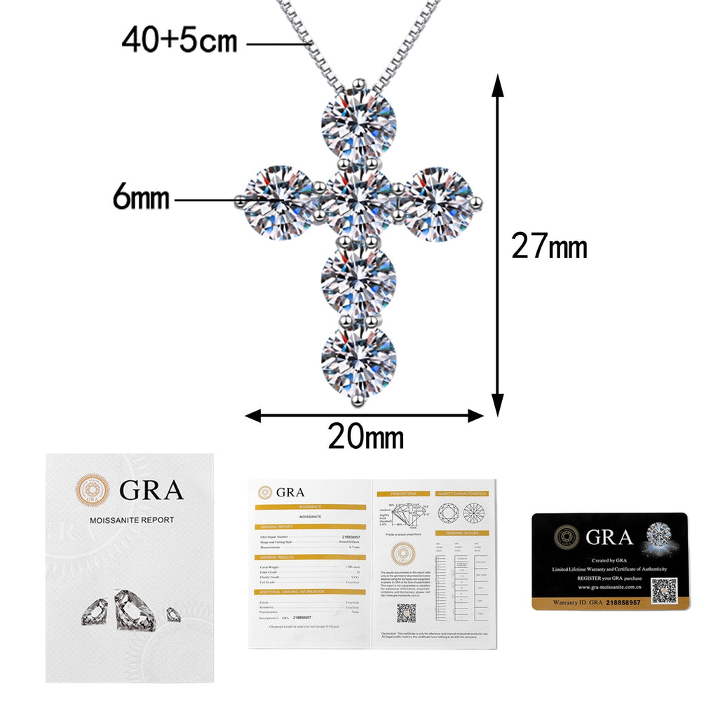 Cartier 5 Carats Cross Moissanite Necklace